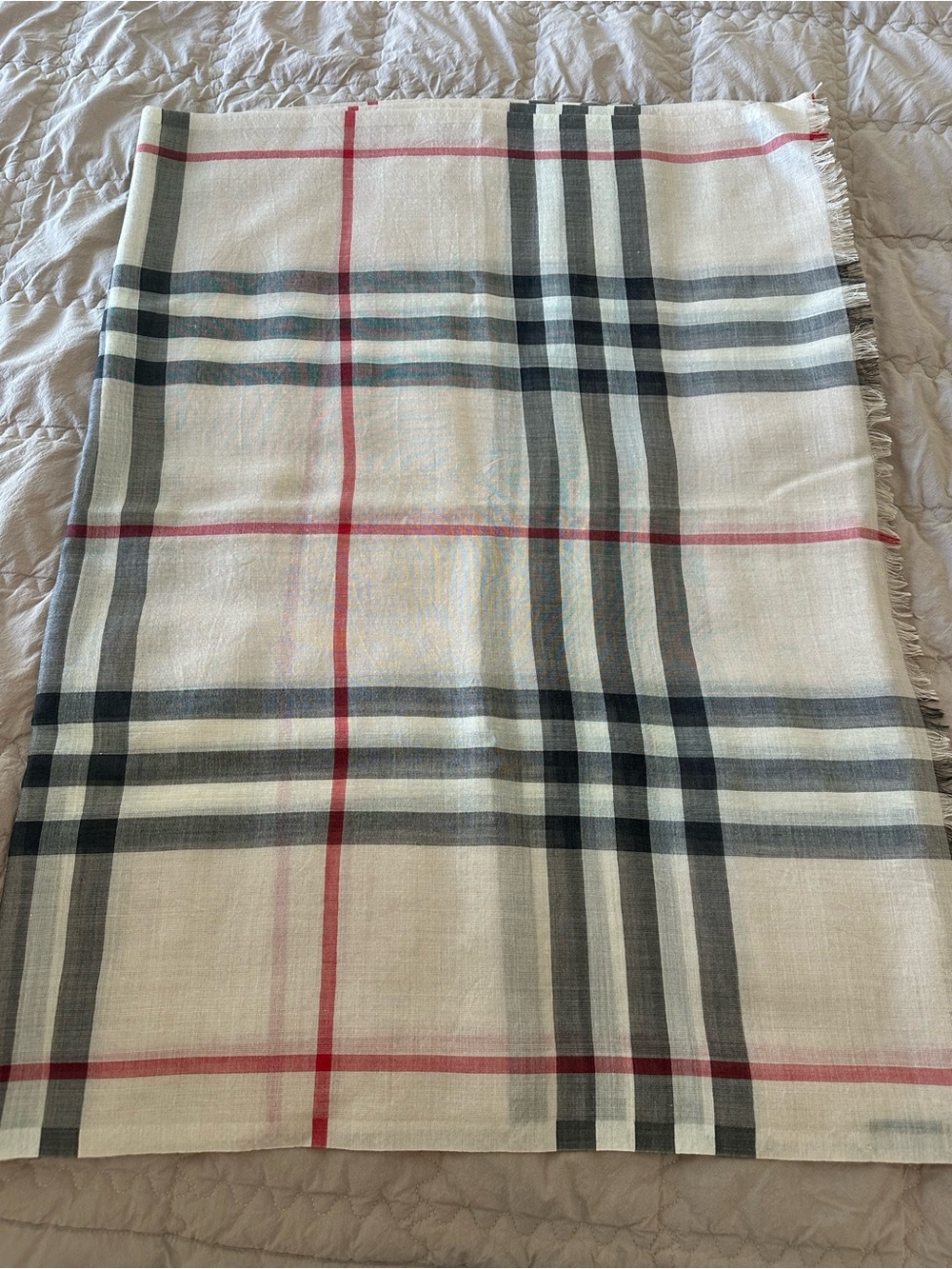 Burberry Beige & Pink Logo Tag Scarf